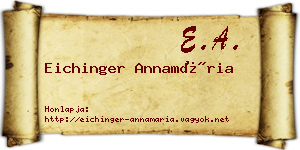 Eichinger Annamária névjegykártya